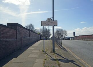 A photo of Speke Hall Road bridge
