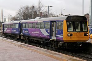 St Helen's Railway Station (Image by El Pollock used under creative commons license) Northern Rail Class 142, 142048, St. Helens Central railway station (geograph 3795539).jpg