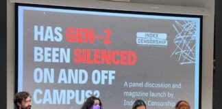 Panel at free speech campus event.