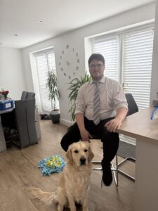 Fletcher and his fosterer, Scott Hannon. Image by Tamsin Keeney