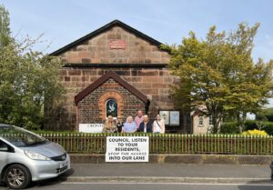 Photo of Cronton Action Group outside Cronton Methodist Church Copyright: Roxane Petrou