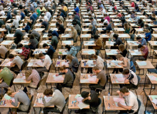 Stress awareness month and the reality for students University students from King's College London, sitting exams