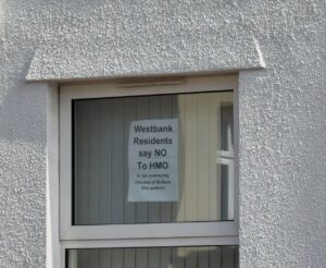 Anti HMO poster in west bank Halton
