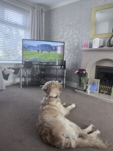 Fletcher enjoying the Grand National. Picture by Scott Hannon