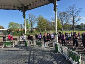 Women warming up for the run club