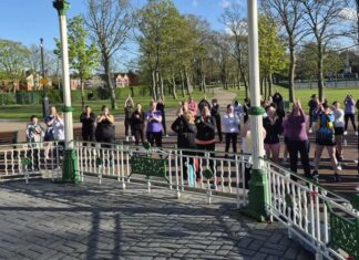 Women warming up for the run club