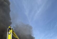 Black smoke after fire over Widnes