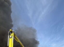 Black smoke after fire over Widnes