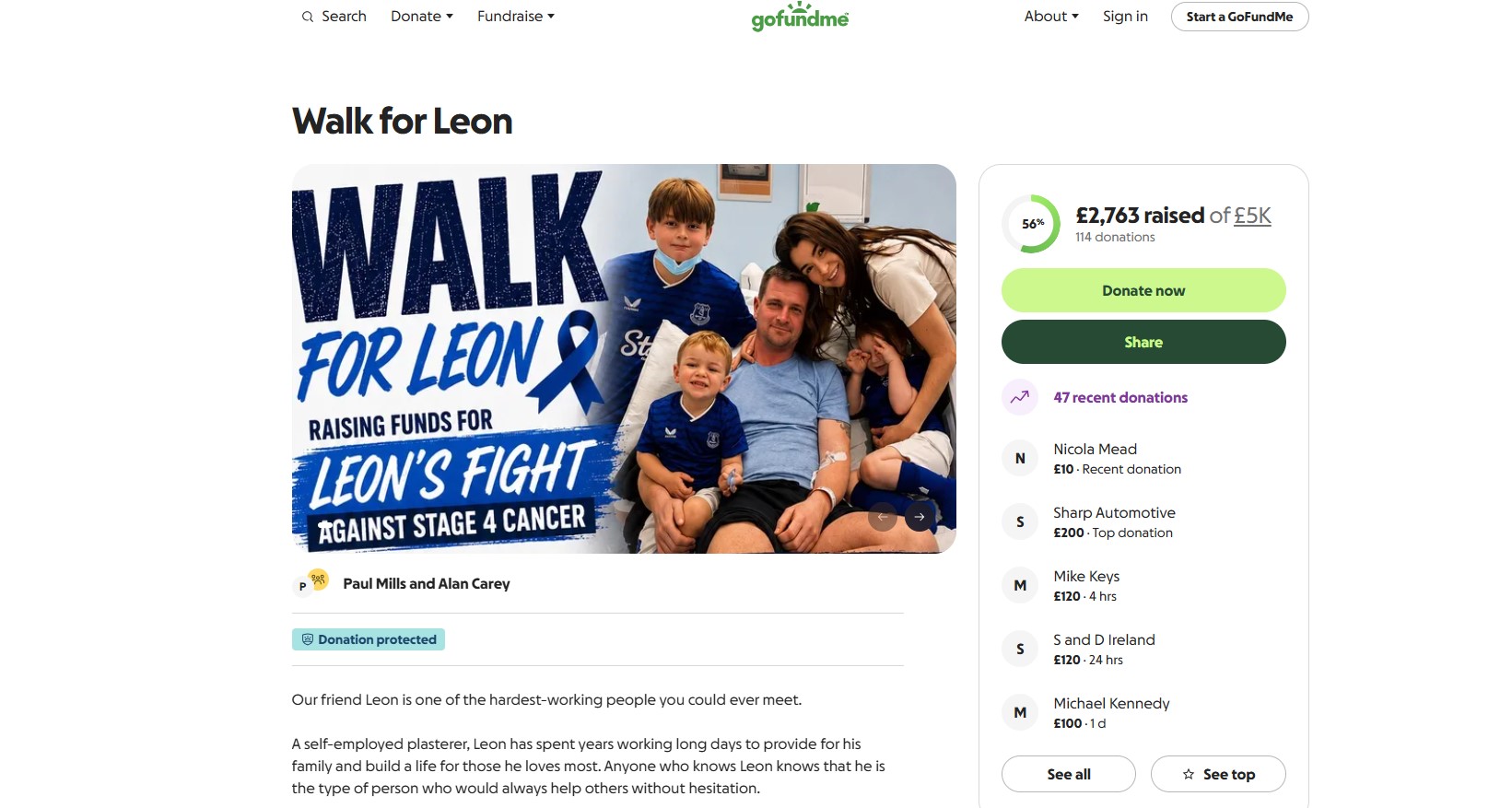 Walk For Leon GoFundMe